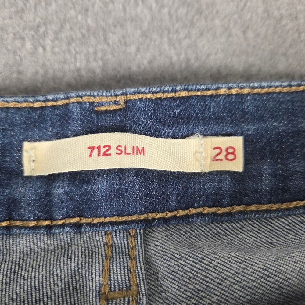 Levi's 712 Slim Jeans Womens 28 Dark Wash Excellent Slim Leg Denim 18884-0011 - Picture 3 of 14